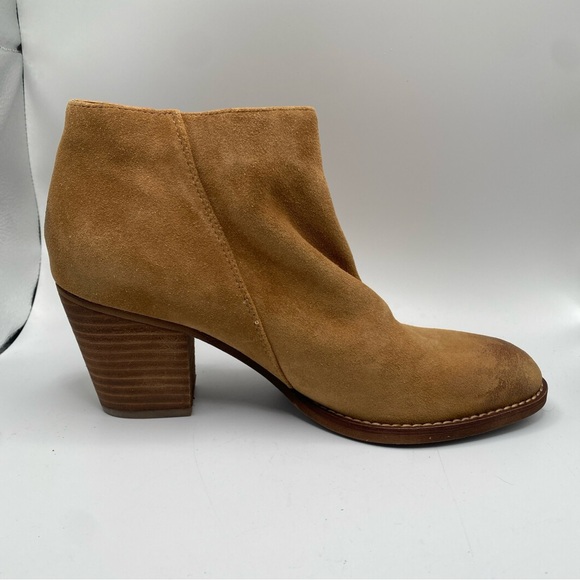 Sam Edelman Womens 8.5 Suede Bootie Macon Camel Ankle Boot Zip Block Heel NWB - Picture 7 of 11
